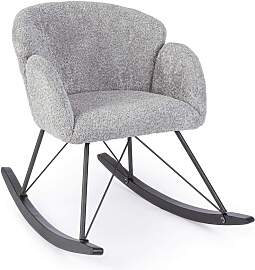 Schaukelsessel Sibilla aus Boucle-Stoff,