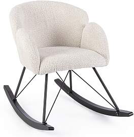 Schaukelsessel Sibilla aus Boucle-Stoff,