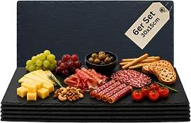 Schieferplatten eckig 30x15 cm Set aus 6