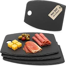 Schieferplatten eckig 34x23 cm Set aus 4