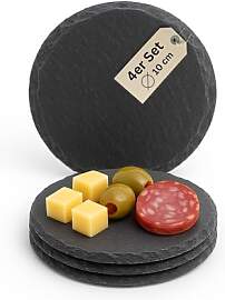Schieferplatten rund 10 cm Set aus 4