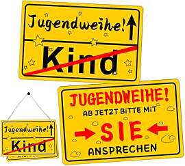 Schild zur Jugendweihe Deko, 2 Stück Jugendliche