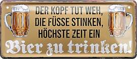 schilderkreis24 Blechschild 28×12 cm – Bier