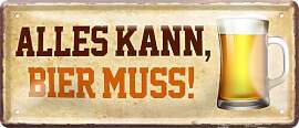 schilderkreis24 Blechschild 28×12 cm – Bier