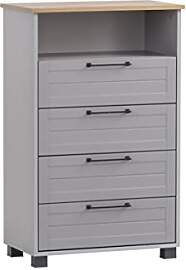 Schildmeyer Jelda Kommode 154807, platingrau/Eiche 