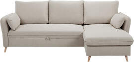 Schlaf-Ecksofa mit Stauraum 3/4-Sitzer beiger