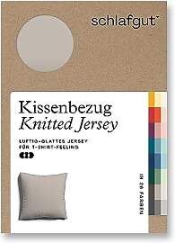 schlafgut Knitted Jersey Kissenbezug 80x80 cm Sand 