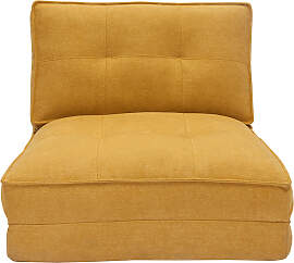 Schlafsessel aus senfgelbem Stoff mit Samteffekt