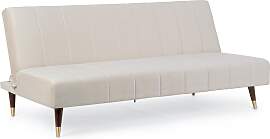 Schlafsofa Alma aus Samt, modernes Design, beige,