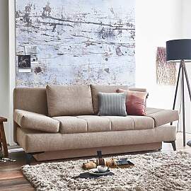 Schlafsofa Amedeo Webstoff/Velours mit Lattenrost