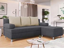 Schlafsofa Don mit Bettkasten und Polsterhocker