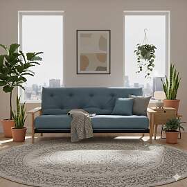 Schlafsofa Emmich Webstoff/Cord mit Lattenrost und 