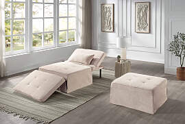 Schlafsofa "Finn", beige (creme), B:80cm 