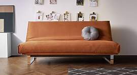 Schlafsofa Koshai Webstoff/Cord mit Lattenrost und 