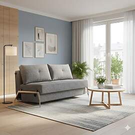 Schlafsofa Ramasa Webstoff mit Stauraum