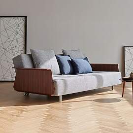 Schlafsofa Thando Webstoff mit Armlehnen