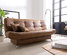 Schlafsofa Viola 190x90 cm Braun Antik Optik