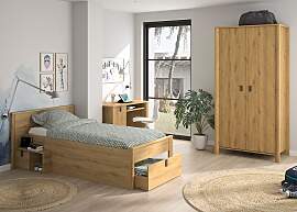 Schlafzimmer-Set GAMI, braun (eiche helvezia