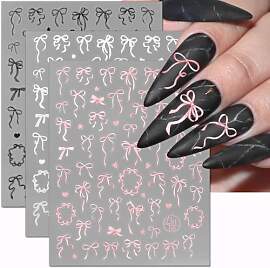 Schleife Nagelsticker Herz Schleifenknoten Nail