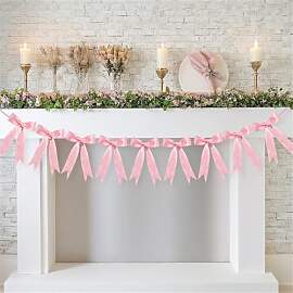 Schleifen Girlande Rosa, 1 Stück Schleife