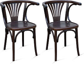 Schlichter Bistrostuhl mit Armlehne (2er-Set)