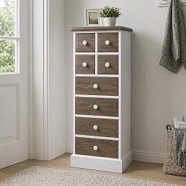 Schmale Kommode mit Schubladen Vintage weiß