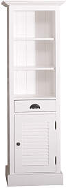 Schmaler Hochschrank weiß mit Lamellentür
