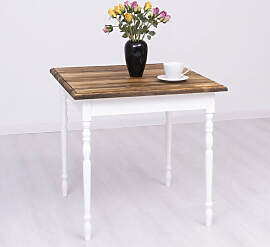 Schmaler Landhaustisch mit gedrechselten Beinen -