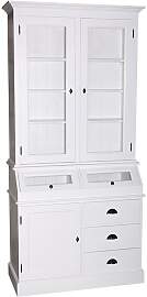 Schmaler Vitrinenschrank mit Kippfächern tief