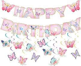 Schmetterling Deko Geburtstag für Mädchen,