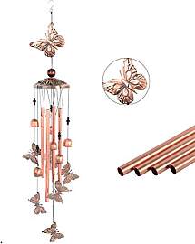 Schmetterlings-Windspiel, 4 hohle Röhren, 6