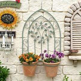 Schmiedeeisernes Vintage-Gartenregal für