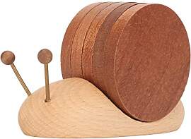 Schnecken-Untersetzer, Holz-Untersetzer-Set,