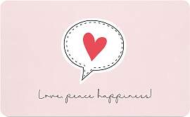 Schneidebrett Love Peace Happiness in Rosa