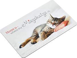 Schneidebrett Miezekatze in Weiß L: ca. 23,5cm