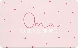Schneidebrett Oma in Rosa/Weiß