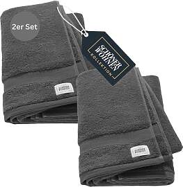 SCHÖNER WOHNEN 2er Set Premium Duschtuch 70x140