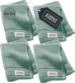 SCHÖNER WOHNEN 4er Set Premium Gästehandtuch