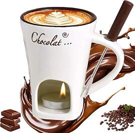 Schokoladen Fondue Becher Set, 130ml Keramik