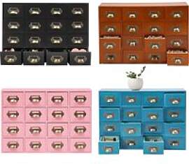 Schrank mit 16 Schubladen, Medizinschrank aus Holz 