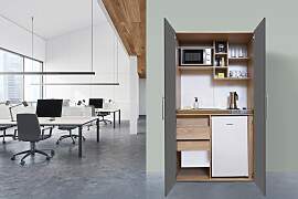 Schrankküche Grau Kühlschrank + Kochfeld B: ca.