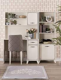 Schreibtisch-Set Pearl in Weiß 3-Teilig