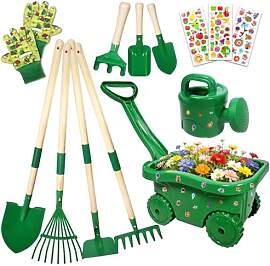 Schubkarre für Kinder, 13 Gartenwerkzeug Set für 