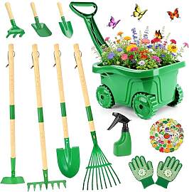 Schubkarre Kinder, Gartengeräte Kinder aus Holz,