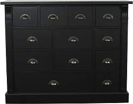 Schubladenkommode schwarz Vintage