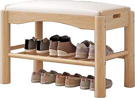 Schuhbank aus Holz, 2-stöckig, stabil,