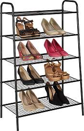 Schuhregal aus Metall in Schwarz