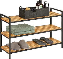 Schuhregal Azra II Naturfarben/Schwarz