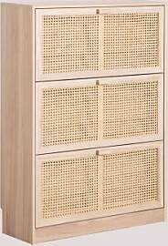 Schuhschrank Aus Holz Ralik Braun Natur - Sklum