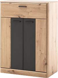 Schuhschrank in Grau/Eichefarben